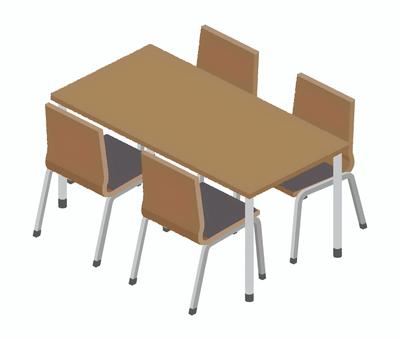 会議用テーブルセット デスク,オフィス,オフィス家具,事務用品,事務机,チェア,アイソメ図,アイソメトリック,鳥瞰図,俯瞰図のイラスト素材