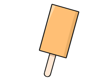 アイスキャンディー　オレンジ味　イラスト オレンジ,スイーツ,食べ物,アイス,夏,アイスキャンディー,冷たい,ひんやり,氷菓,イラストのイラスト素材