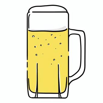 ジョッキに入ったビール ジョッキに入ったビール 飲み物,ビール,炭酸,ジョッキ,手描き,シンプル,ドリンク,ジュース,飲み会,居酒屋のイラスト素材