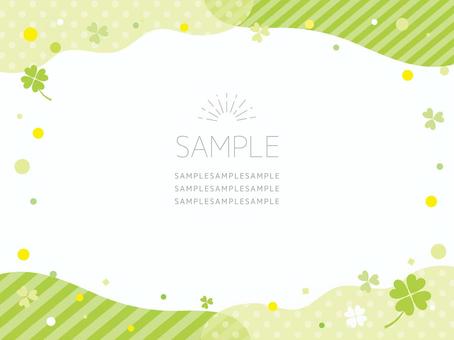 よつばのクローバーのポップなフレーム・枠 かわいい,緑,おしゃれ,フレーム,背景,枠,自然,バナー,イベント,カードのイラスト素材
