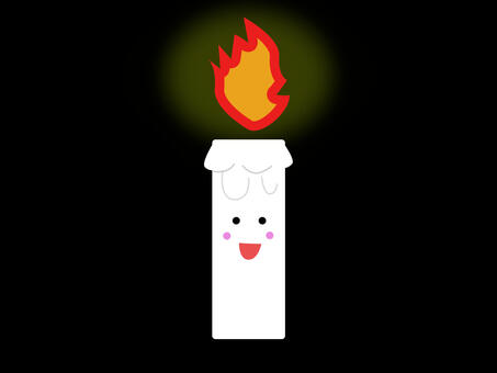 笑顔のロウソク ロウソク,シンプル,笑顔,可愛い,ゆるい,火,光,暗闇のイラスト素材