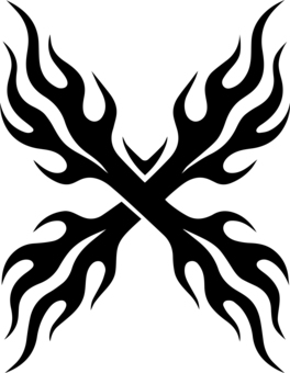 ファイヤークロス ファイヤー,クロス,炎,メラメラ,燃える,熱いのイラスト素材