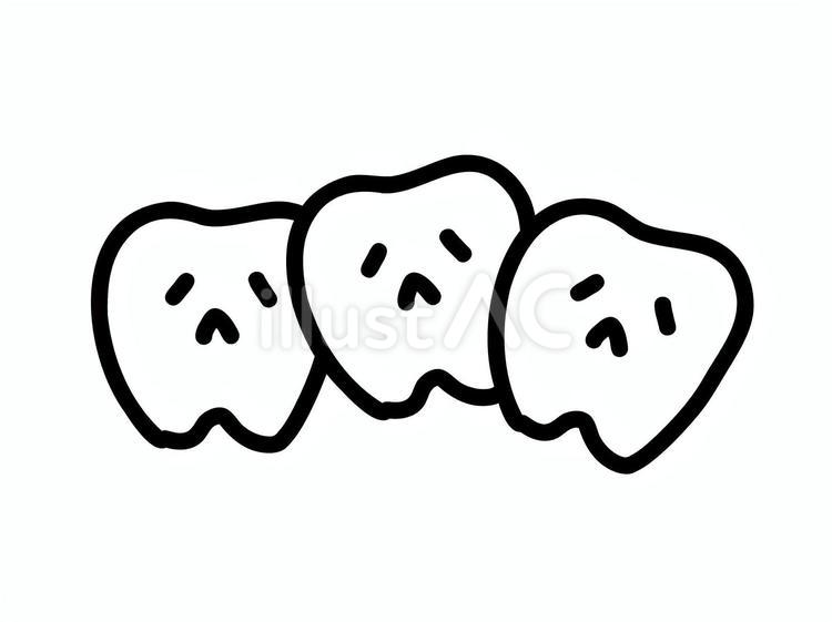 ガタガタ歯並びくん 歯,キャラクター,可愛いのイラスト素材