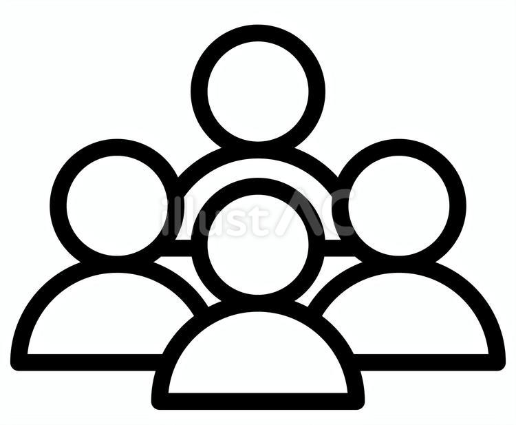 人・人間の形のアイコンイラスト線画05 人物,ピクトグラム,人のイラスト素材