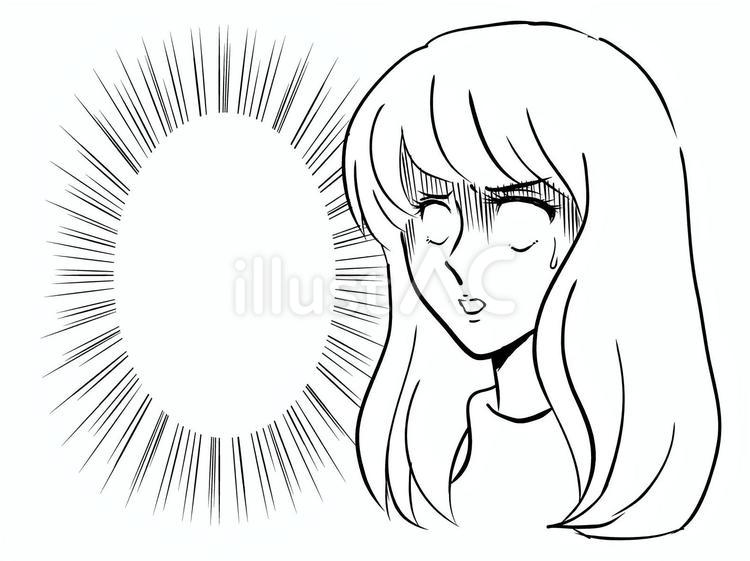 漫画風　青ざめる女性と目を引くフキダシ 青ざめる,女性,漫画のイラスト素材