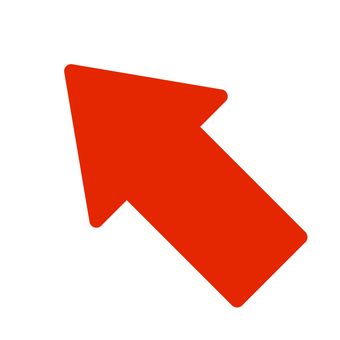 赤い矢印マーク左上 赤,斜め左上,矢印,アロー,アイコン,シンプル,ベクター,方向,指示,注目のイラスト素材