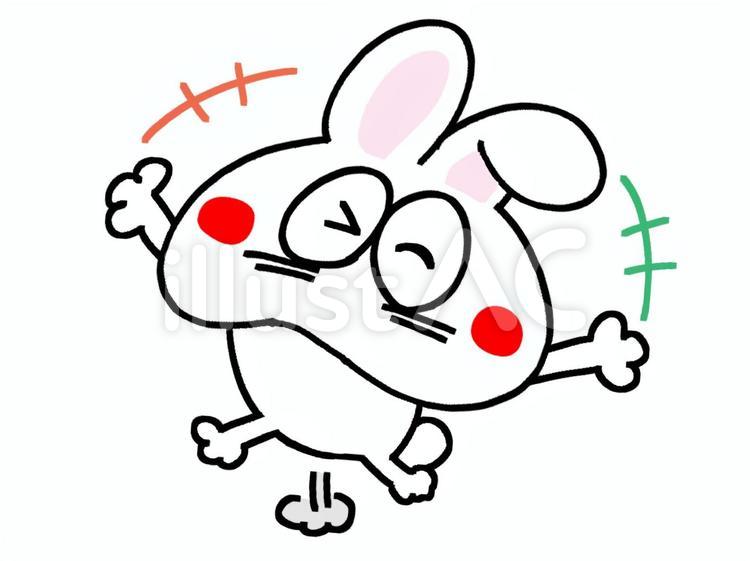 うさぎ　ジャンプ うさぎ,ジャンプ,嬉しいのイラスト素材