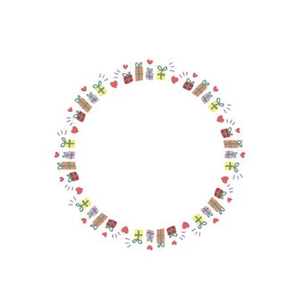 まるフレーム 丸,手描き,装飾,プレゼント,カラフル,フレームのイラスト素材