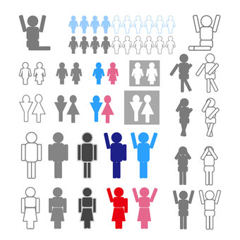 Illustration, pictogram, stick figures, a human, 