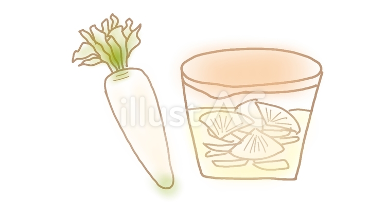 大根 大根,漬け物,冬のイラスト素材