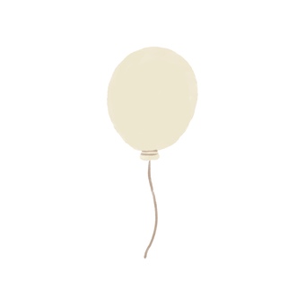 風船（黄） 風船,バルーン,手描き,水彩,くすみカラーのイラスト素材