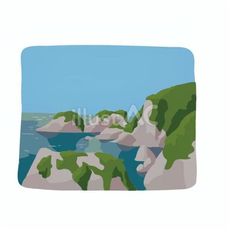 浦富海岸 小学校,中学校,高校のイラスト素材