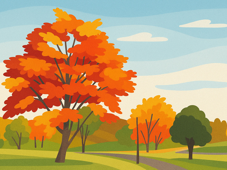 秋の風景 ゴルフ場の紅葉した木々 秋の風景 ゴルフ場の紅葉した木々 紅葉,秋,季節,木,樹木,ゴルフ場,ゴルフ,スポーツ,レジャー,自然のイラスト素材