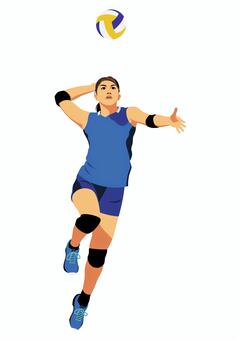 女子バレーボール選手32 バレーボール,サーブ,サービスエース,ジャンプサーブ,女性,ジャンプ,女子選手,アスリート,スポーツ,球技のイラスト素材