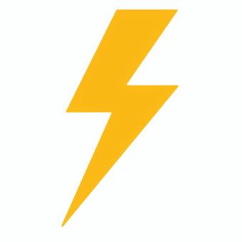 縁なし黄色稲妻アイコン 稲妻,雷,アイコン,黄色,電気,エネルギー,危険,注意,マーク,フラットのイラスト素材