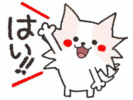 チワワ チワワ,犬,家族,返事,はい,可愛い,pop調,手描きのイラスト素材