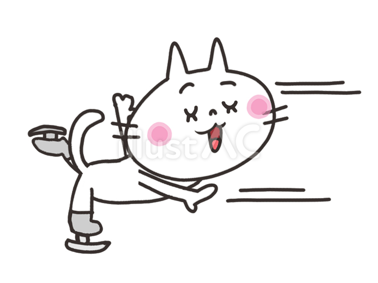 スケートをする猫 猫,スケート,競技のイラスト素材