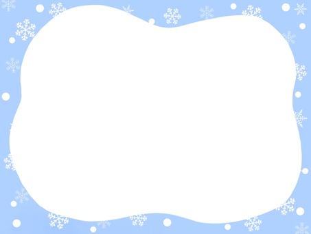 雪の結晶のフレーム2：水色 フレーム,冬,雪の結晶,雪,結晶,枠,クリスマス,囲み枠,飾り枠,見出しのイラスト素材