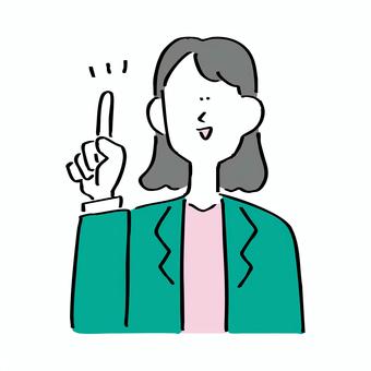 ひらめいたビジネス女性 ひらめき,なるほど,思い付く,分かる,ポイント,アイデア,ワンポイント,アドバイス,納得,笑顔のイラスト素材
