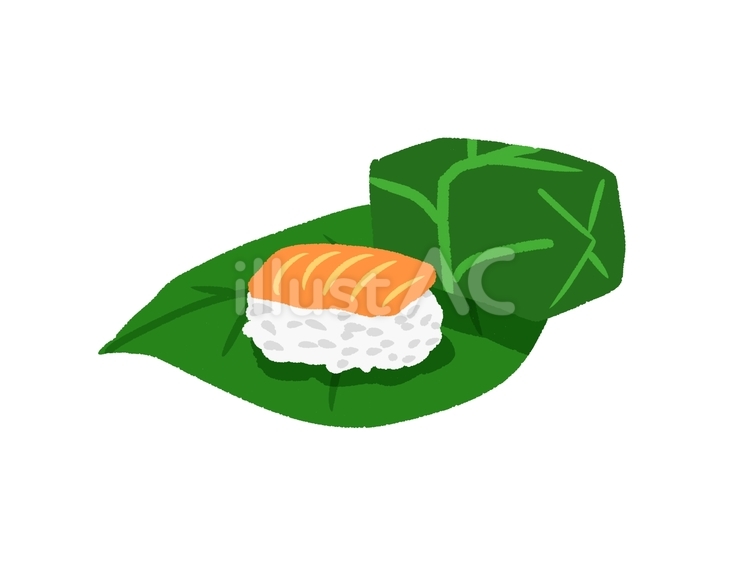 柿の葉寿司 柿の葉,寿司,食べ物のイラスト素材