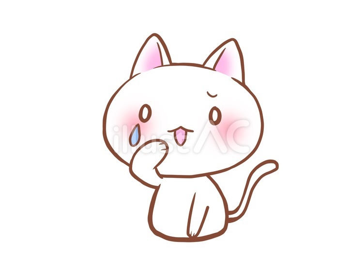 泣いている猫＊ほろり＊白ねこ かわいい,動物,アイコンのイラスト素材