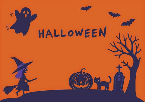 ハロウィンのイラスト背景素材 ハロウィン,魔女,halloween,箒,魔法使い,帽子,秋,10月,ベクター,イベントのイラスト素材