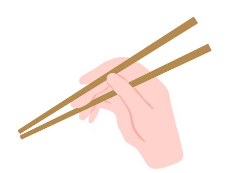 箸を持つ手 箸,お箸,手,持つ,食べる,指,食事,マナー,カトラリー,持ち方のイラスト素材