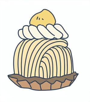 モンブラン モンブラン,食べ物,お菓子,デフォルメ,甘栗,タルトのイラスト素材