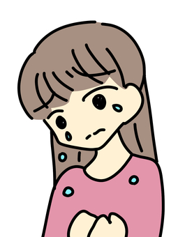 泣き顔　女性 泣き顔,人物,泣く,女性,悲しい,涙,シンプル,かわいいのイラスト素材