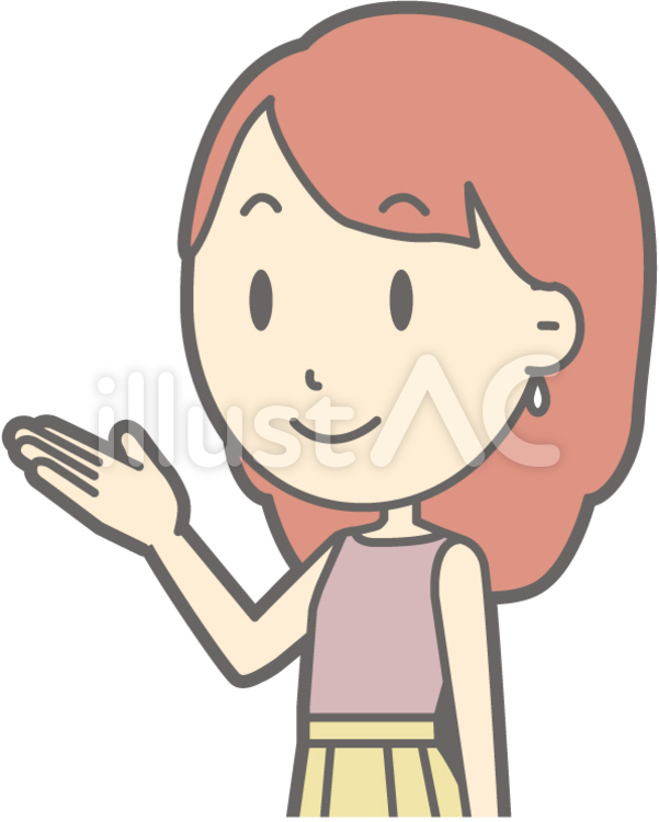 私服OLb-案内左斜め-バスト シンプル,かわいい,olのイラスト素材