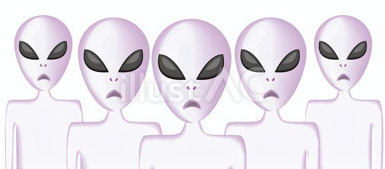 宇宙人　　複数　　 宇宙人,未確認,生物のイラスト素材