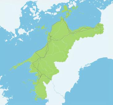 愛媛県のシンプルなロードマップ  愛媛,愛媛県,松山,四国,四国地方,瀬戸内,瀬戸内海,広島,高知,道のイラスト素材