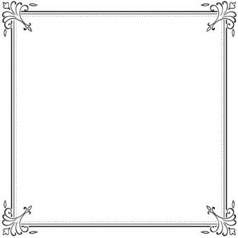 アンティークな正方形フレーム　手描き フレーム,正方形,スクエア,飾り枠,シンプル,アンティーク,ビンテージ,エレガント,豪華,綺麗のイラスト素材