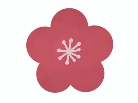 年賀状素材：水彩の梅の花のイラスト6