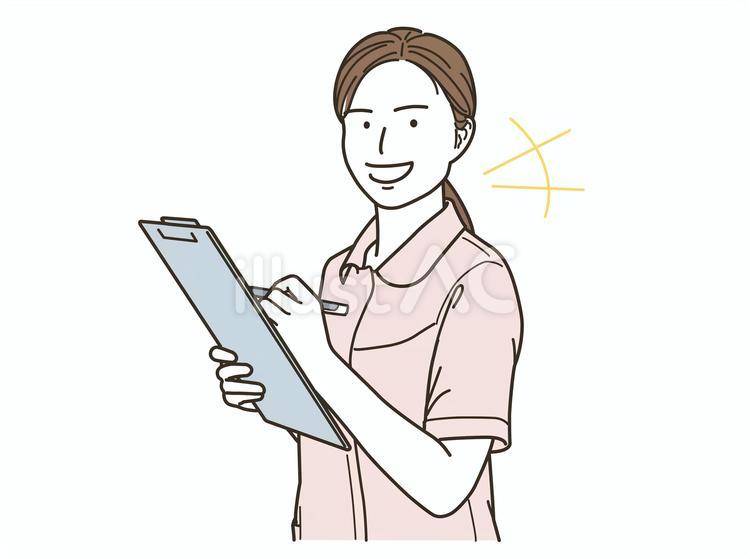 カメラ目線の笑顔の女性の医療従事者 看護師,医師,ナースのイラスト素材