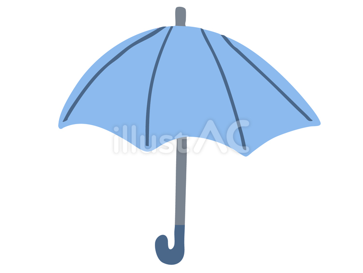 青い傘（線なし） 傘,青,雨具のイラスト素材