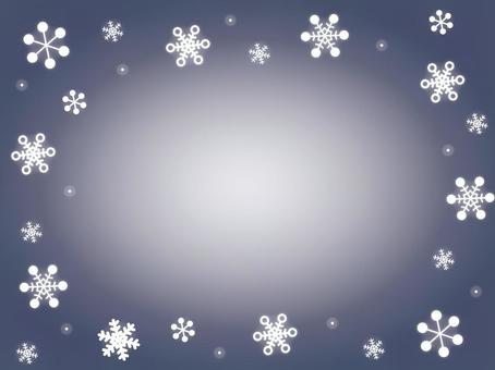 雪の結晶ぼかしフレーム　ネイビー