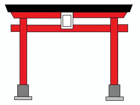 鳥居(カラー) 鳥居,神社,和風,日本,仏閣,参拝のイラスト素材