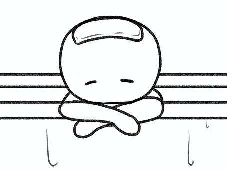 湯船に浸かる棒人間線画 棒人間,人物,湯船,入浴,のんびり,手描き,落書き,表情,黒,シンプルのイラスト素材