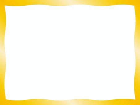 金色のウェーブしたリボンのフレーム背景 フレーム,枠,リボン,金色,背景,あしらい,カード,豪華,華やか,装飾のイラスト素材