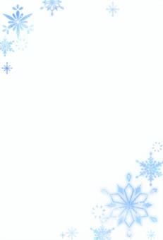美しい雪の結晶フレーム　冬の装飾囲み枠 雪の結晶,フレーム,枠,冬,雪,飾り枠,キラキラ,囲み,装飾,飾り罫のイラスト素材