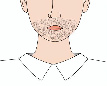 無精ひげ　 無精ひげ,ヒゲ,濃い,生える,男性ホルモン,口元,鼻,顔,人物,襟元のイラスト素材