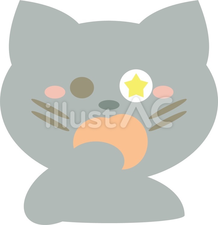 動物アイコン猫びっくり目星 猫,キャラクター,動物のイラスト素材