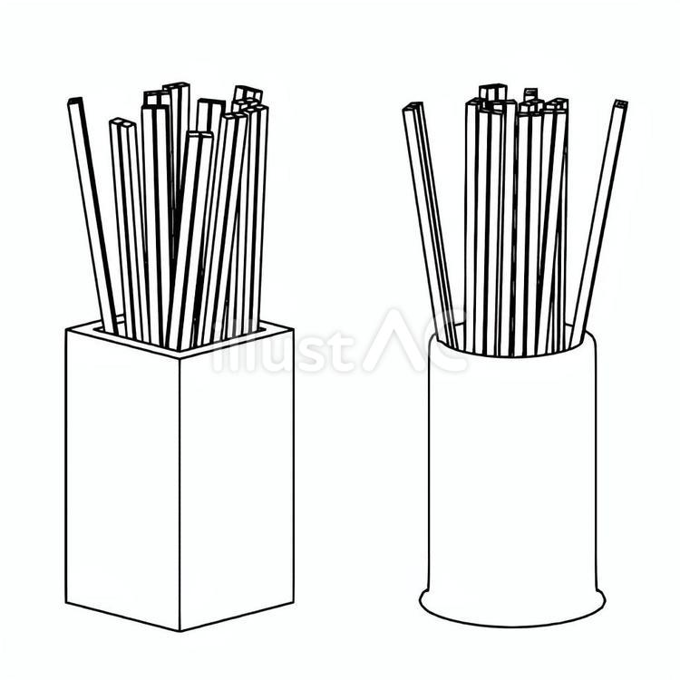 箸立ての線画 箸立て,箸,割りばしのイラスト素材