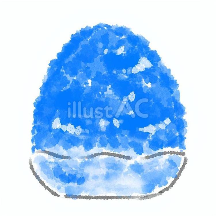 青色のかき氷 かき氷,ブルーハワイ,青色のイラスト素材