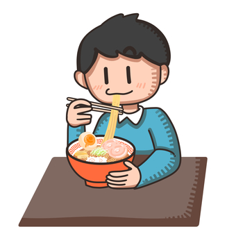 ラーメンを食べる人 ラーメンを食べる人 ラーメン,食事,食べ物,麺類,日本食,男性のイラスト素材