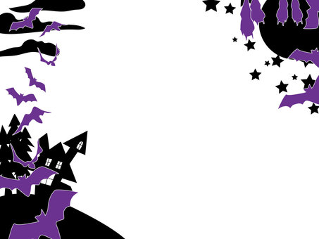 HW bat frame simple, JPG and PNG HW bat frame simple, halloween, color, murasaki, JPG and PNG