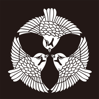 家紋 雀 家紋 雀 家紋,紋,紋章,雀,動物紋,文様,紋様,家系,血すじ,血統のイラスト素材