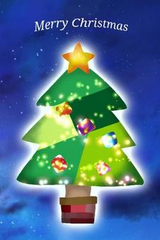 クリスマスツリー　ポスター　ポストカード クリスマス,冬,12月のイラスト素材