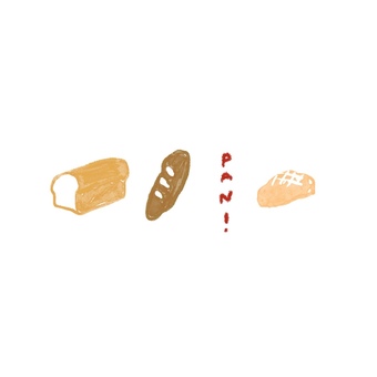 Illustration, bread, plain bread, french bread, JPG